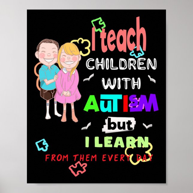 Speciell Ed Sped Teacher Teach Coola Autism Awaren Poster (Framsidan)