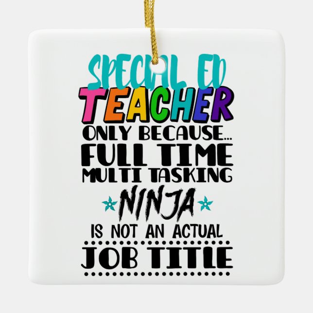 Speciell Ed Teacher endast för att Fullt Time Mult Julgransprydnad Keramik (Framsida)