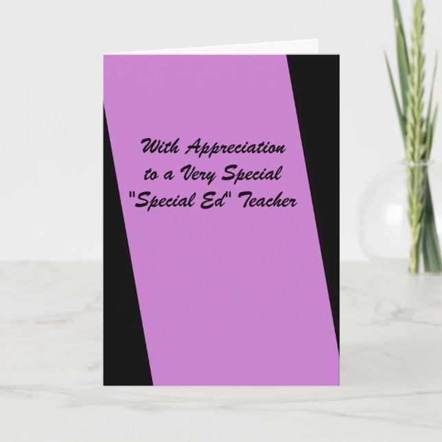 Speciell Ed Teacher Tack Rand i Fuschia Kort (Framsida)
