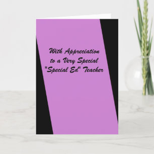 Speciell Ed Teacher Tack Rand i Fuschia Kort