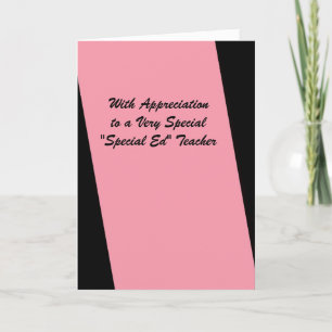 Speciell Ed Teacher Tack Rosa Kort