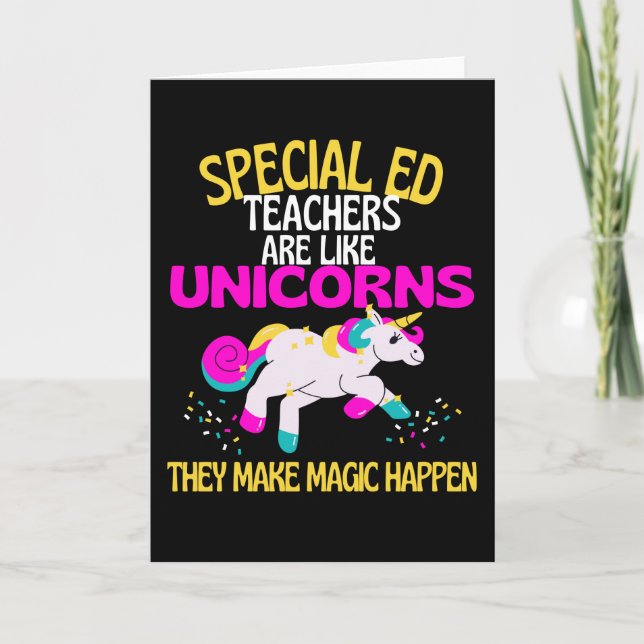 Speciell Ed Teacher Unicorn, Magic Unicorn Kort (Framsida)