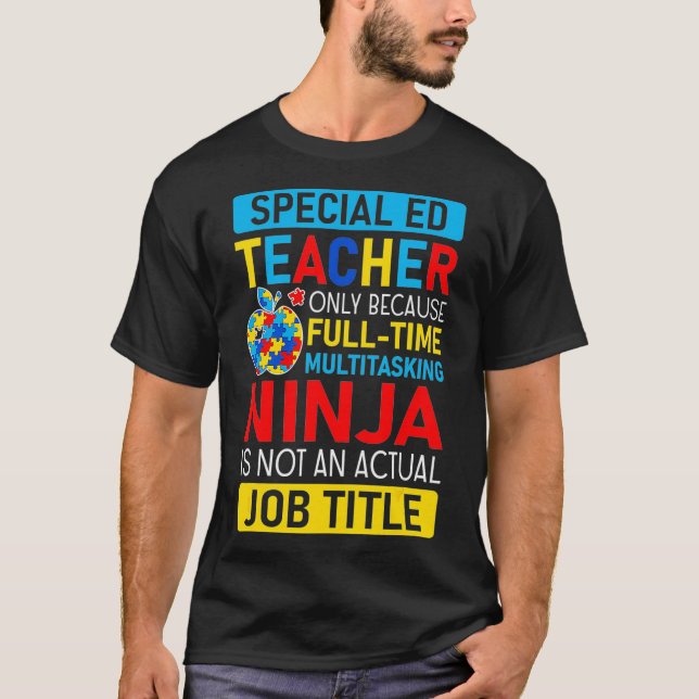 Speciell Education Lacher Autism Quote Gift T Shirt (Framsida)