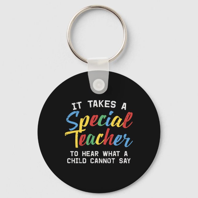 Speciell Education Lacher Cute Autism Awareness Gi Nyckelring (Framsida)