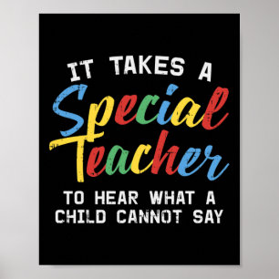 Speciell Education Lacher Cute Autism Awareness Gi Poster