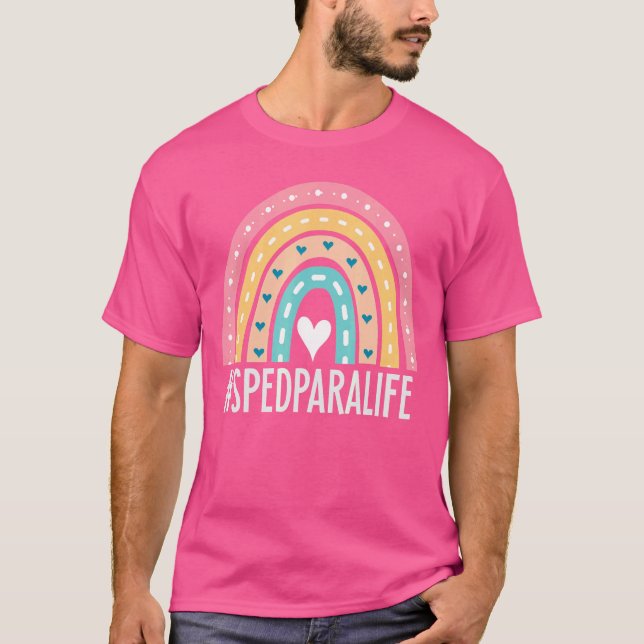 Speciell Education Paraprofessionell Cute Rainbow T Shirt (Framsida)