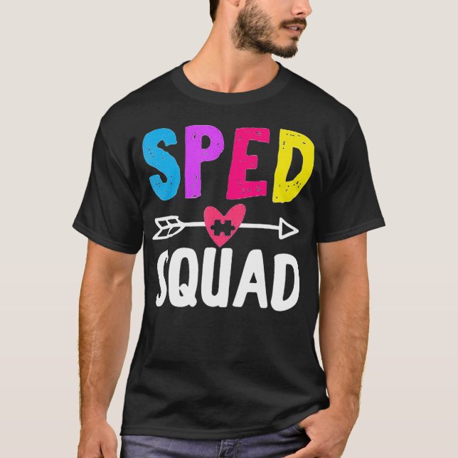 Speciell Education SPED Team Square  T Shirt (Framsida)