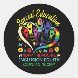 Speciell Education Teacher inspirational SPED Teac Runt Klistermärke