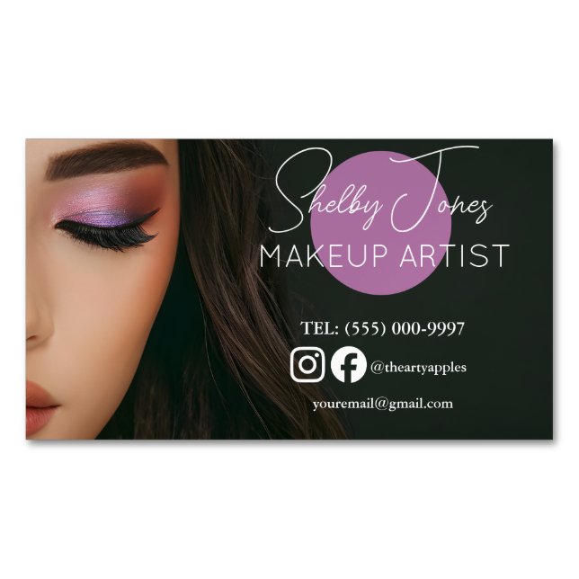 speciell effektkostnad Makeup Artist MUA-foto Magnetiska Visitkort (Framsida)