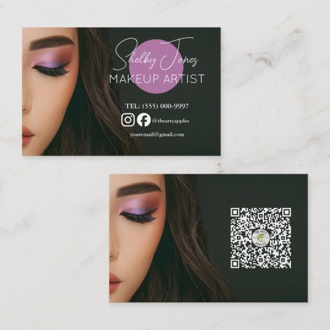 speciell effektkostnad Makeup Artist MUA-foto Visitkort (Fram/baksida)