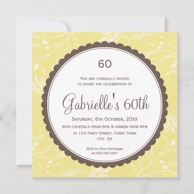 SPECIELL EVENT INBJUDAN: round scallop 4SQ Inbjudningar (Framsida)