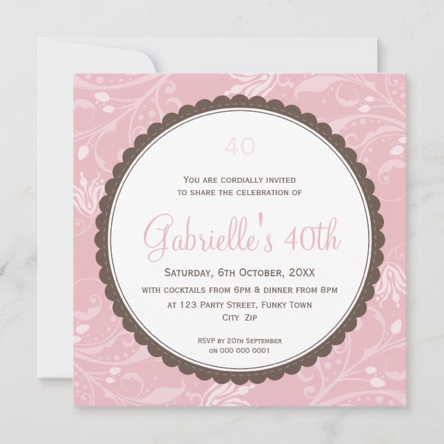 SPECIELL EVENT INBJUDAN: round scallop 6SQ Inbjudningar (Framsida)