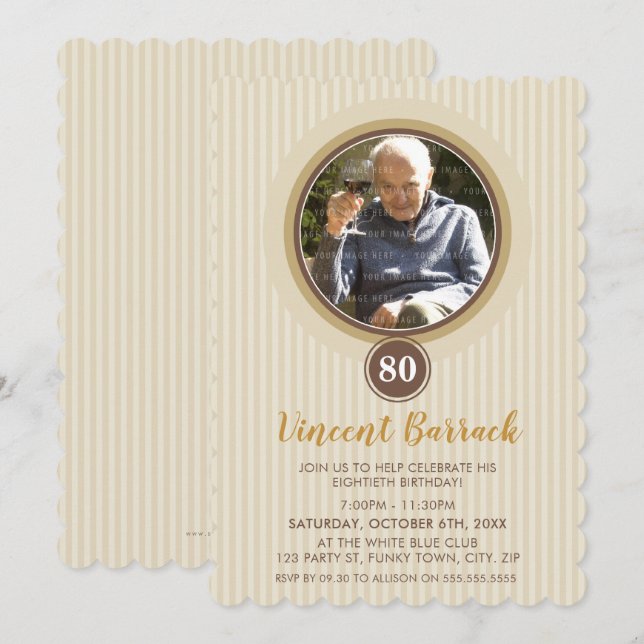 SPECIELL EVENT INBJUDAN, underbar fotospotc guld Inbjudningar (Fram/baksida)