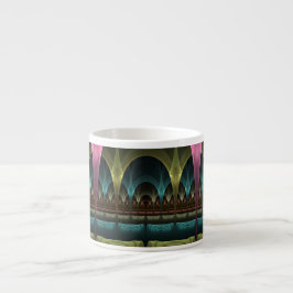 Speciell Fantasy Mönster Abstrakt Colorful Fractal Espressomugg