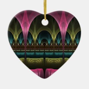 Speciell Fantasy Mönster Abstrakt Colorful Fractal Julgransprydnad Keramik