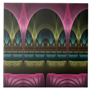 Speciell Fantasy Mönster Abstrakt Colorful Fractal Kakelplatta