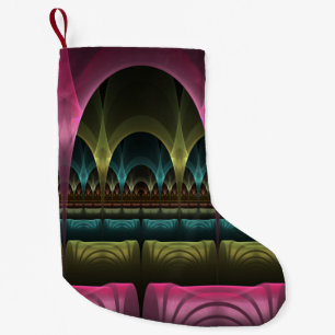Speciell Fantasy Mönster Abstrakt Colorful Fractal Liten Julstrumpa