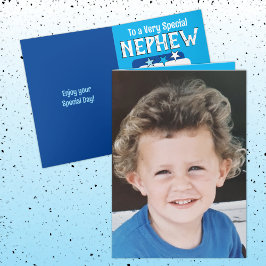 Speciell födelsedag för blått foto kort