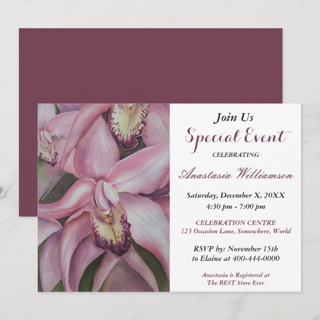 SPECIELL FÖDELSEDAGSFEST HÄNDELSE INBJUDAN (Fram/baksida)