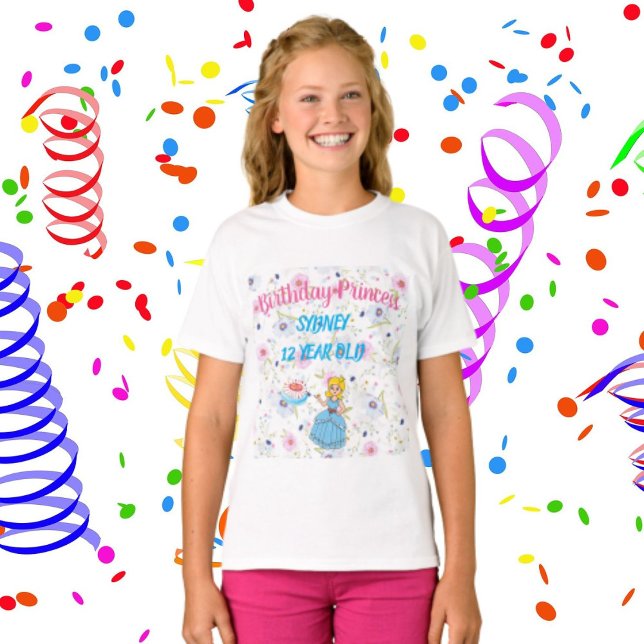 Speciell födelsedagsprinsessa flickans t-shirt  (Skapare uppladdad)