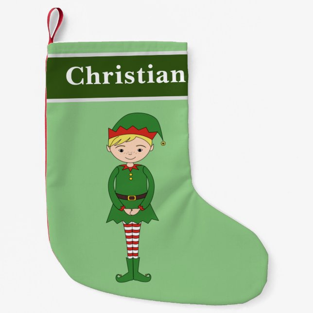 Speciell för jultomtens Helper Christian-jul Liten Julstrumpa (Framsidan)