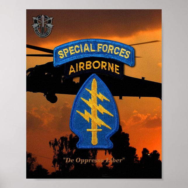 Speciell Forces Grönt Berets SF SFG Veterans Vets Poster (Framsidan)
