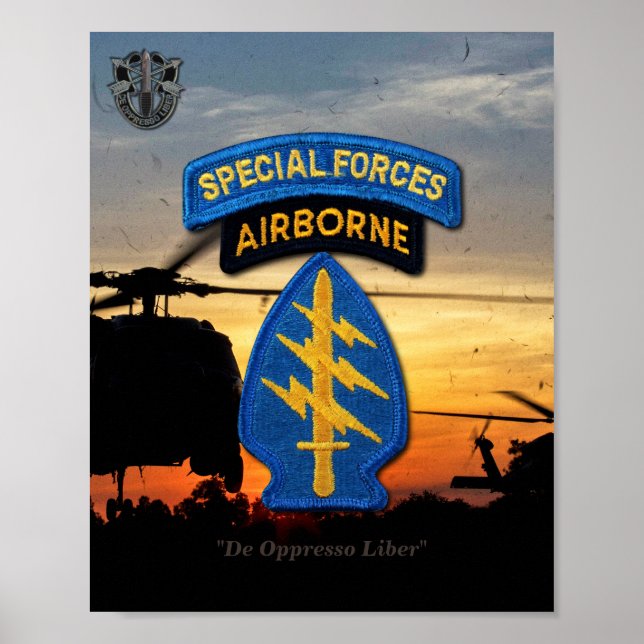 Speciell Forces Grönt Berets SF SFG Veterans Vets Poster (Framsidan)