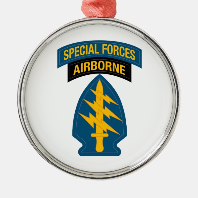 Speciell Forms insignier Airborne Tab Julgransprydnad Metall (Framsidan)