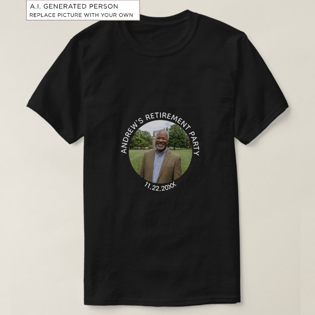 Speciell foto Elegant pensionsfest T Shirt (Skapare uppladdad)