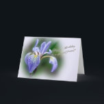 Speciell Friend Birthday Blue Flagga Iris Wildblom Kort<br><div class="desc">Det här är en underbar vildblomma som växer i våtmarksområden. Det är en vild iris och perfekt för en speciell väns födelsedag.</div>