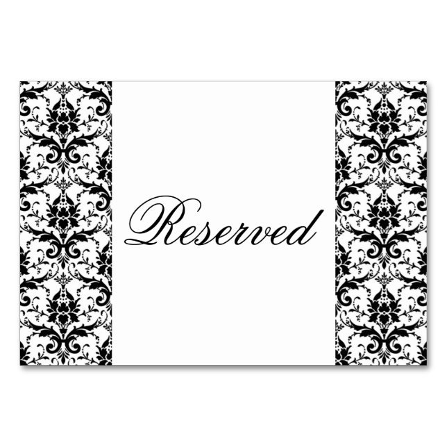 Speciell händelse för elegant Black Damask Pattern Bordsnummer (Framsidan)