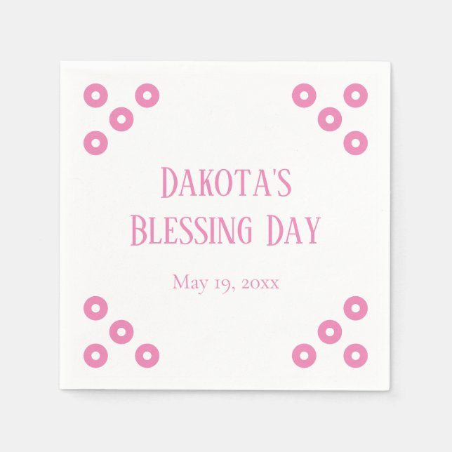 Speciell händelse för rosa Polka-dot Pappersservett (Framsidan)