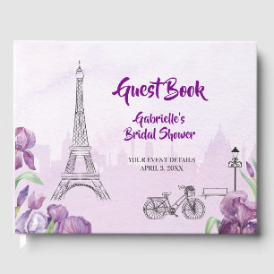 Speciell händelse i Paris Lila Iris Fransk Gästböcker