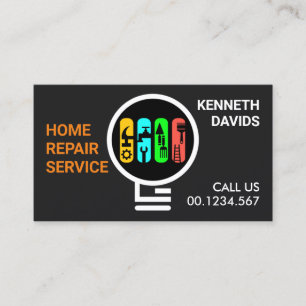 Speciell Handyman Verktyg Bulb Visitkort