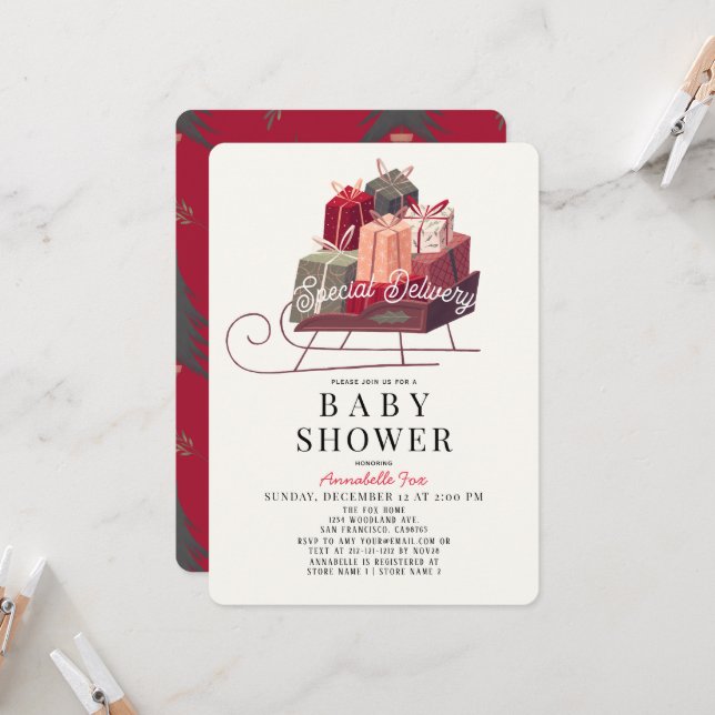 Speciell Helgdag för leveransleigh-presentationer  Inbjudningar (Fram/Back In Situ)