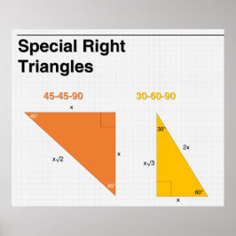 Speciell Höger Triangles Math Poster