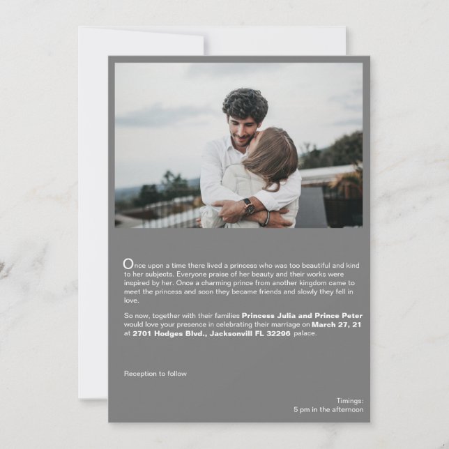 Speciell inbjudan till fotopatoribröllop i Kärlek (Framsida)