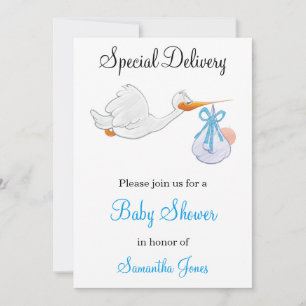 Speciell inbjudan till Stork Baby Shower för lever