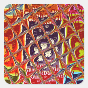 Speciell jul färg Snö Santa Ho Hoho Art Fyrkantigt Klistermärke