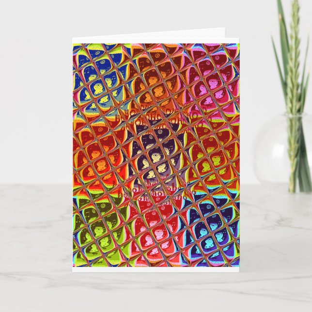 Speciell jul färg Snö Santa Ho Hoho Pop Ar Helgkort (Framsida)