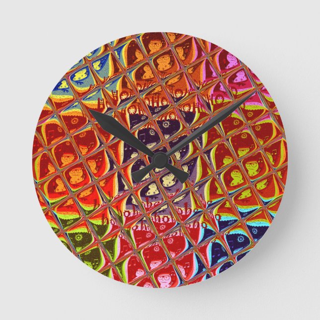 Speciell jul färg Snö Santa Ho Hoho Pop Ar Rund Klocka (Framsida)