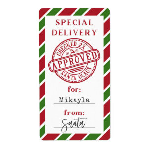 Speciell julleverans från Santa Gift Sticker Fraktsedel