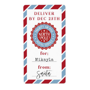 Speciell julleverans från Santa Gift Sticker Fraktsedel