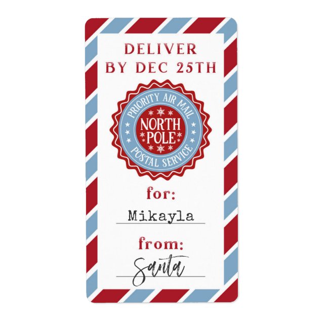 Speciell julleverans från Santa Gift Sticker Fraktsedel (Framsidan)