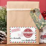 Speciell julleverans från tomten rektangulärt klistermärke<br><div class="desc">Speciell julleverans från tomten</div>