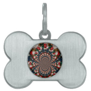 Speciell jultomten Kaleidoscope-design ID-bricka Husdjur