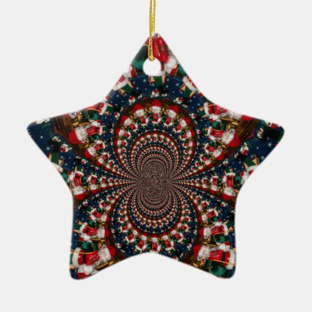 Speciell jultomten Kaleidoscope-design Julgransprydnad Keramik (Framsidan)