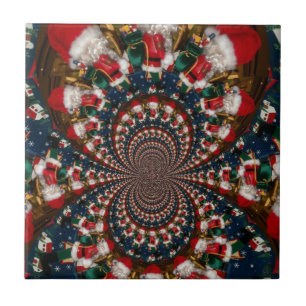 Speciell jultomten Kaleidoscope-design Kakelplatta