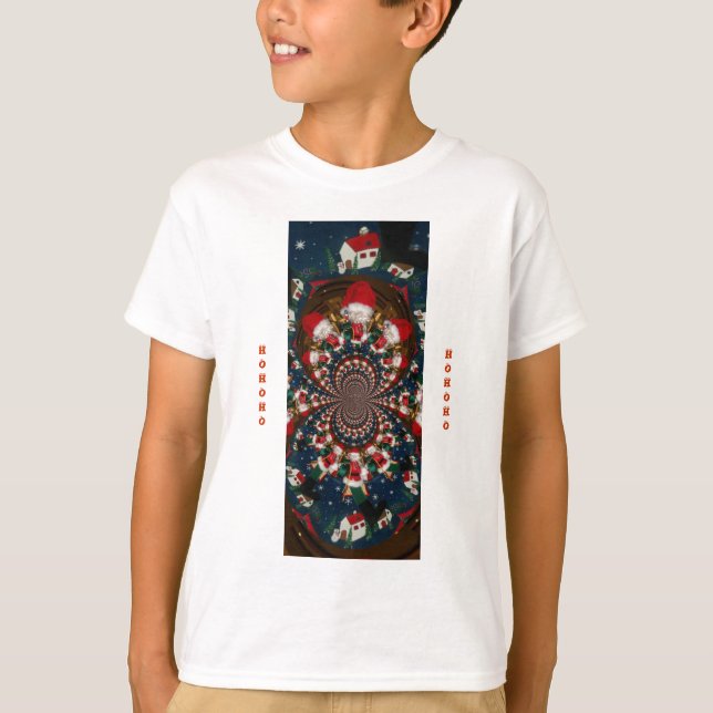Speciell jultomten Kaleidoscope-design Tee Shirt (Framsida)