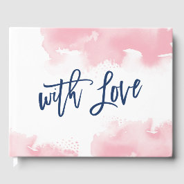 SPECIELL KEEPSAKE-söt rosa vattenfärgshanterare Gästböcker